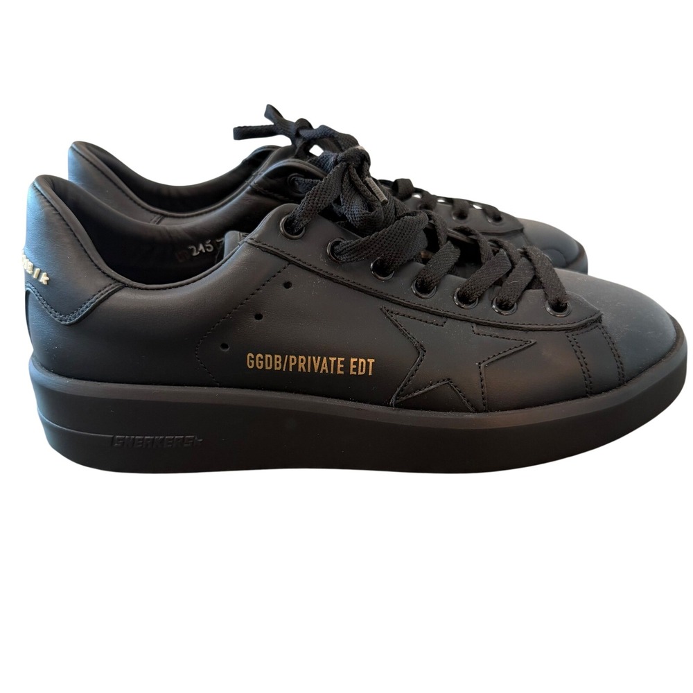 Golden Goose Pure-Star Black Leather Platform‎ Sneakers Made in Italy GGDB 38